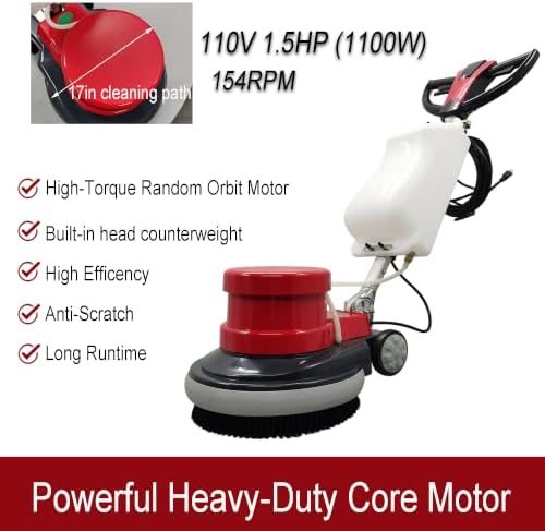 17" Heavy Duty Commercial Floor Buffer Polisher 154RPM 110V 1100W - Image 4