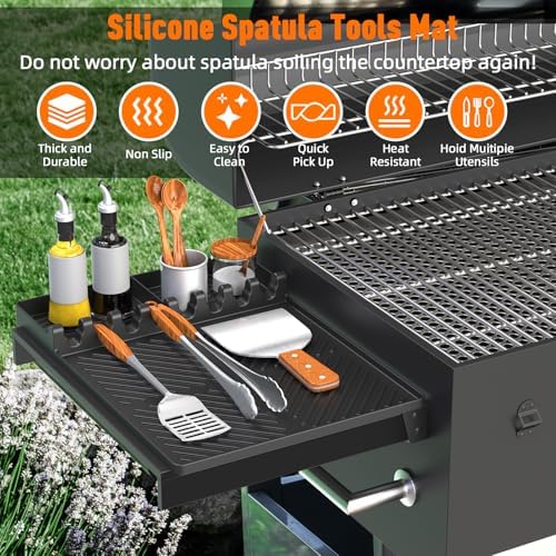Silicone Grill Mat Compatible with Blackstone, Black - Image 2