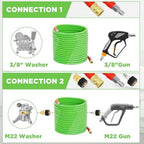 PWACCS Pressure Washer Hose 50 FT, 3/8" Kink Resistant Steel Braided Hoses - Image 6