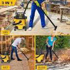 DEWALT DXV05P 5 Gallon Poly Wet/Dry Vac, 4 Peak HP Shop Vacuums with Attachments, Powerful Suction, 1-7/8" Hose, DXV05P, Yellow - Image 3