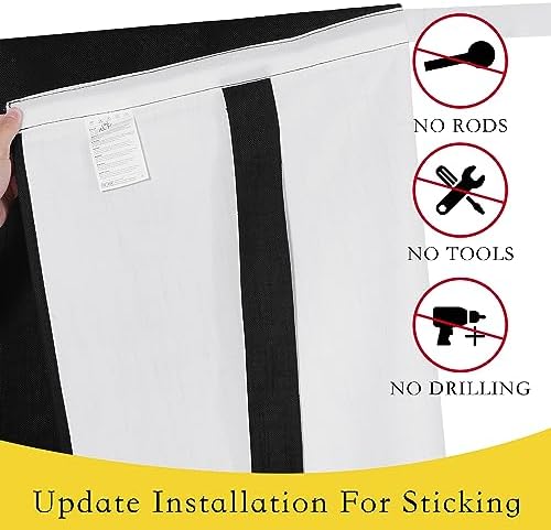 NICETOWN Door Curtains 100% Blackout - Self Stick Tie Up Shades - Image 4