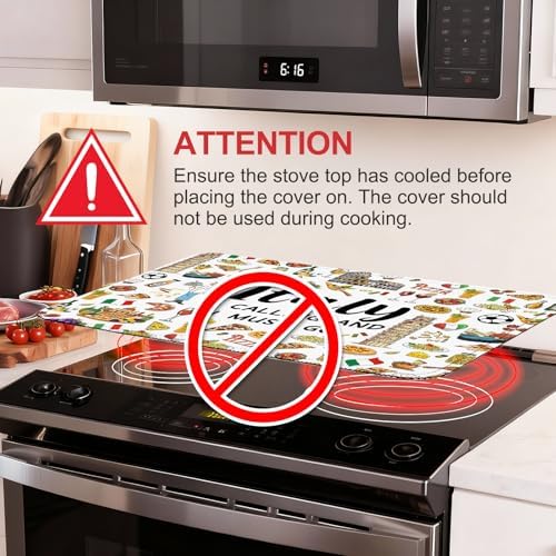 Italy Travel Stove Top Cover for Electric Stove 28"x20", Italy Stove top Cover, Italian Gifts Heat Resistant Glass Cooktop Cover, Flat RV Range Stovetop Protector, Dish Drying Mat for Kitchen - Image 3