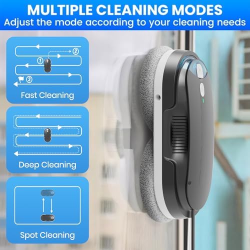 Window Cleaning Robot - Double Helix 4800-6400Pa Suction, (Black) - Image 5