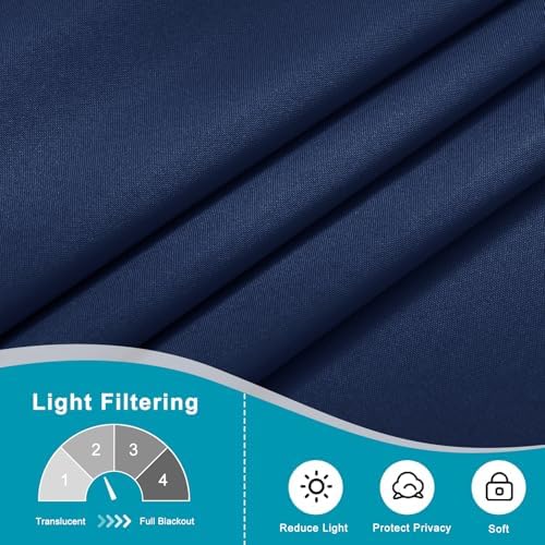 Hiasan French Door Curtains Privacy, Navy Blue, 52W x 72L, 1 Panel - Image 5