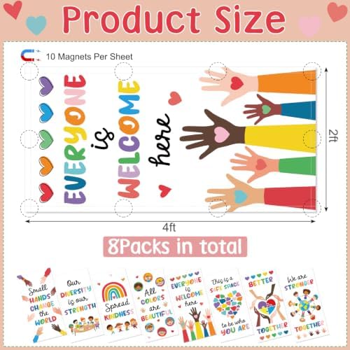 8Pcs Classroom Fluorescent Magnetic Light Covers,2x4 FT Diversity Inclusion - Image 2