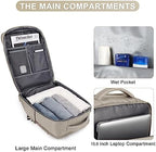 coofay Laptop Travel Backpack For Women Men Airline Approved Carry On Bags For Airplanes Underseat Luggage Backpack For Traveling On Airplane Personal Item Travel Bag For Airlines Light Brown - Image 5