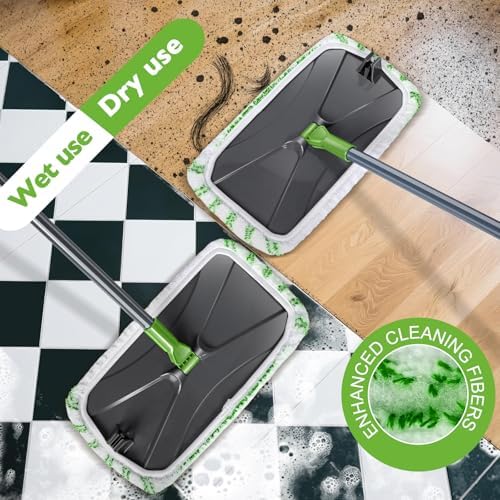 Hardwood Floor Mop,Extended Large Flat Floor Mop with 5 Washable Pads - Image 5