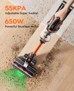 Cordless Vacuum Cleaner, 650W/55Kpa/70Mins Stick Vacuum Cleaners for Home - Image 5