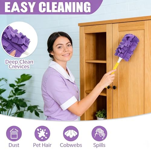 Reusable Duster Refill, Upgrade Duster Refill Reusable Fleece Dusters Refills Feather Flat Dusters Multi Surface Washable Cleaning Pads Tools for Home, Blinds, Car, Furniture, Fans (1set) - Image 5