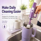 5-in-1 Long Handle Electric Bottle Brush Cleaner and Straw Cleaning Brush with Removable Brush Head, Multi-Function Rechargeable,for Stanley Cups, Baby Bottles, Pacifiers, Coffee Cups, Sports Bottles - Image 6