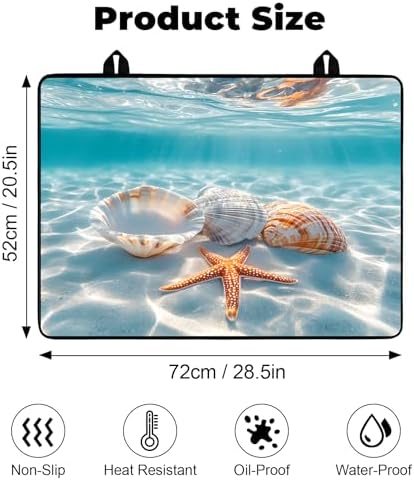 Heat-resistant Stove Top Cover - 28.5" X 20.5" Cooktop Protector Covers, Scratch-resistant Washable Pad Kitchen Countertop Mat (Ocean, 28.5" x 20.5") - Image 2