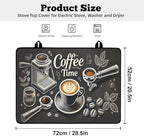 Multi-Design Stove Top Cover for Glass/Electric Stoves - 3-in-1 Heat-Resistant Protector Mat, Non-Slip Drying Rack 28"x20" (Coffee, 28" L x 20" W) - Image 2