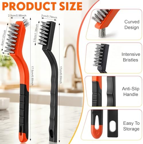 Zhehao 90 Pcs Mini Wire Brushes Set for Cleaning Rust,Double Headed Mix - Image 2