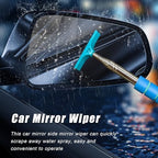 Dickno Car Side Mirror Squeegee, 35.6'' Retractable Rearview Mirror Wiper, Mini Portable Auto Window Squeegee Cleaner, Universal Vehicle Glass Cleaning Tool for Rainy Foggy Weather (Blue) - Image 3