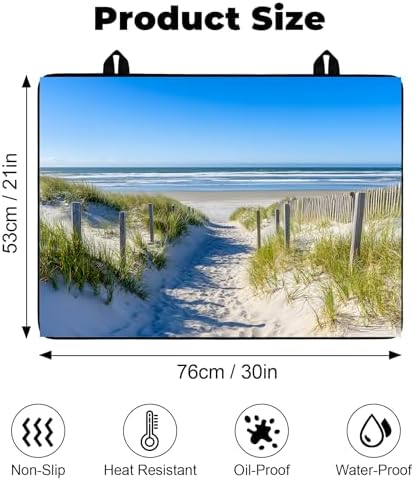 Heat-resistant Stove Top Cover - 28.5" X 20.5" Cooktop Protector Covers, Scratch-resistant Washable Pad Kitchen Countertop Mat (Ocean, 30" x 21") - Image 2