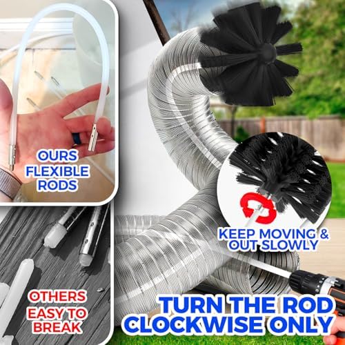 Holikme 35FT Dryer Vent Cleaner Kit 58Pcs - Lint Remover Brush Vacuum Tools - Image 2