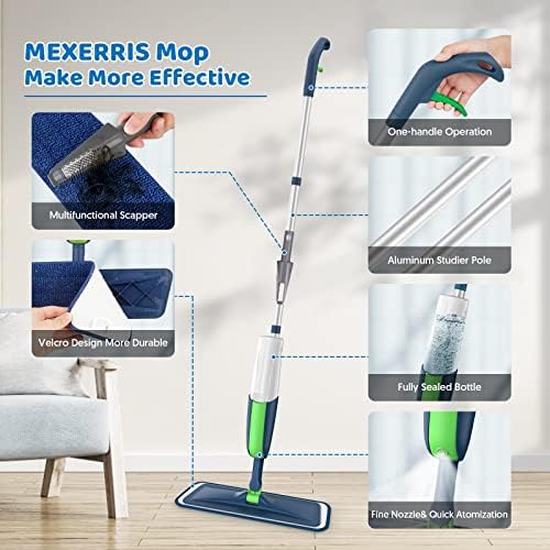 Spray Wet Mops for Floors Cleaning: Hardwood Floor Mop Kit with 2 Bottles - Image 5