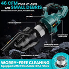 Cordless Vacuum for Makita Battery, 5 in 1 Lightweight Handheld Vacuum Cleaner with 500W Powerful Motor, 46 CFM Portable Hand Vacuum with Filtration HEPA for Floor, Carpet(Battery Not Included) - Image 4