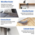 Microfiber Duster Kit (11PCS) - Washable Dusters with Extension Pole (30 to 100 in) for Cleaning Ceilings, Fans, Furniture - Image 3