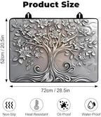 Heat-resistant Stove Top Cover - 28.5" X 20.5" Cooktop Protector Covers, Scratch-resistant Washable Pad Kitchen Countertop Mat (Big tree, 28.5" x 20.5") - Image 2