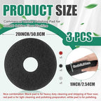 Teenyyou 3 Pcs 20" Commercial Orbiter Floor Buffer Pads, Red, Black, White - Image 2