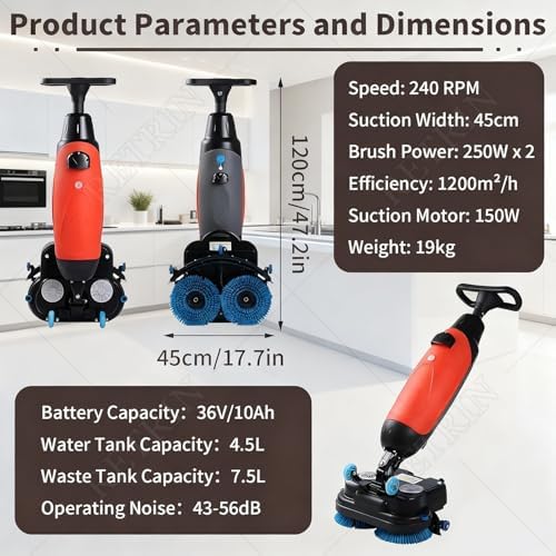 Commercial Floor Scrubber Machine, Electric Buffer Polisher, 3-in-1 - Image 6