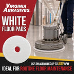White Floor Maintenance Pads, High-Gloss Buffing & Polishing, 20" - 5 Pack - Image 2