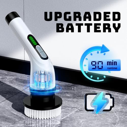 Electric Spin Scrubber for Bathroom: Shower Cleaner Brush with Long Handle - Image 2