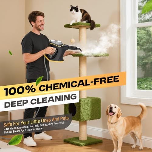 Heavy Duty Handheld Steam Cleaner, Multipurpose Pressurized Steam Cleaner with Continuous Steam & Safety Lock, 10S Fast Heating for Home, Car, Kitchen, Shower, Grout & Upholstery, 9 Accessories - Image 6