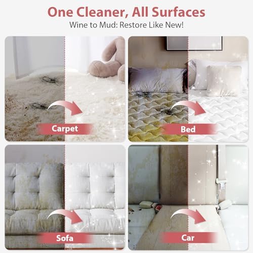 Upholstery Carpet Cleaner, MUJERBAY 15Kpa Portable Spot and Stain Cleaner Shampooer, Easy Move with Handle, 1.5-inch Deep Cleaning Machine for Couch, Stairs, Car and Pet Messes. (Black) - Image 5