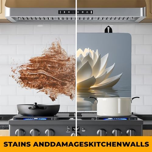 Stove Top Cover Retro Flower Gas Stove Top Cover for Home Decoration Kitchen Pad Non-Stick Washable Cooktop Covers Countertop Protector Keep Stove Clean 28"x20" (lotus) - Image 5
