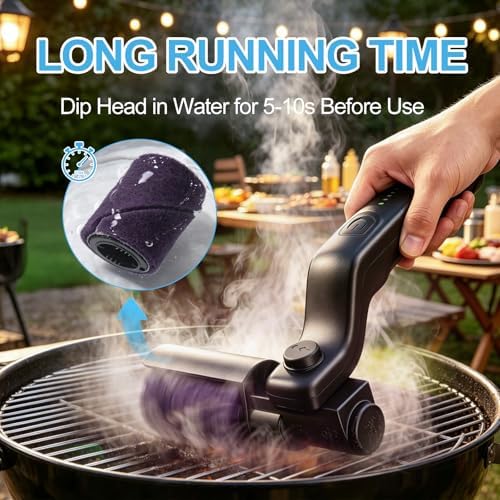 Electric Grill Brush, High Torque Grill Brush with Rechargeable 3-Speed Modes, 180° Adjustable Stainless Steel Replaceable Brush Head, Fit for Outdoor Camping and Barbecuing - Image 6
