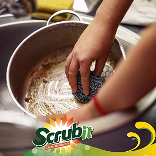 SCRUBIT 6 Pack Stainless Steel Scourers – Steel Wool Scrubber Pad Used for Dishes, Pots, Pans, and Ovens. Easy scouring for Tough Kitchen Cleaning. - Image 6