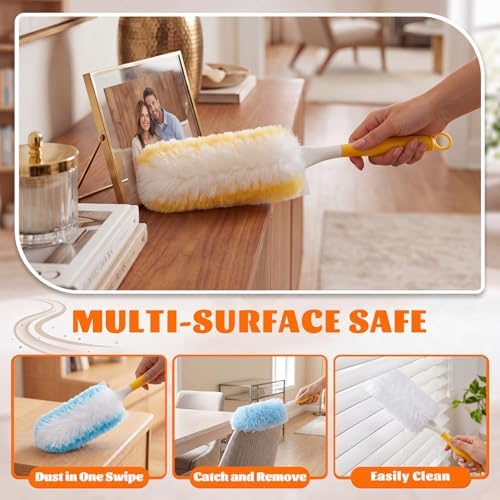 600 Pcs Disposable Dusters Refills with 2 Handle, Multicolor - Image 3