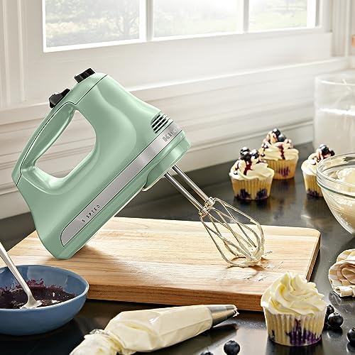 KitchenAid 5-Speed Ultra Power Hand Mixer, Stainless Steel/Plastic, White - Image 4