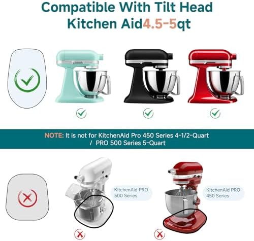 Sliding Mat for Kitchen aid 4.5-5 Qt Stand Mixer with 1Pc Gourmet Bowl Scraper and 2Pcs Cord Organizer for Kitchen Appliance Slider (4.5-5 Qt 1Pc Silicone Dough Scraper and 2x Cord Organizer, Natural) - Image 2