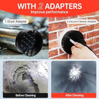 Dryer Vent Cleaner Kit, Bluesea 33-Piece Omnidirectional Dryer Cleaning Kit Include 40 Feet Dryer Vent Brush, Upgrade Noiseless Dryer Lint Vacuum Attachment, Lint Trap Brush, Vacuum & Dryer Adapters - Image 3