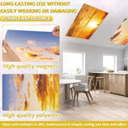 6 Pcs Fluorescent Light Covers with 60 Magnets Decorative for Classroom Ceiling Lights 4 x 2 Feet Magnetic Light Cover Filter Easy Install for Office Hospital Home Ceiling Supplies (Orange Sky) - Image 3