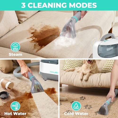 HAUSHOF Steam Carpet and Upholstery Cleaner Machine, with 3 Modes & 3 Tools - Image 4