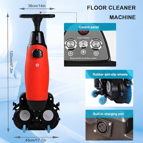 Commercial Floor Scrubber Machine, Electric Buffer Polisher, Dual - Image 7