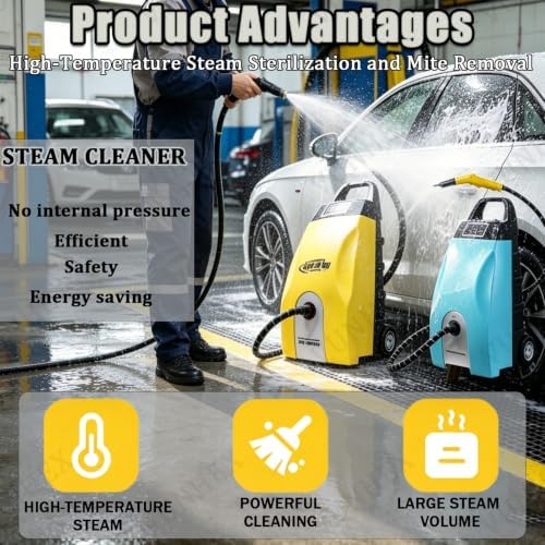 Multi Use High Temp Steam Engine Cleaner 3000w, Commercial Grade Steamer With 6 Accessories & 3.5l Large Tank Washer 20s Fast Heat For Home Cleaning, Car Washing Ac Maintenance(Blue) - Image 2
