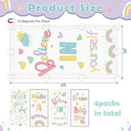 4pcs Classroom Inspirational Fluorescent Magnetic Light Cover,2x4 FT Pastel - Image 2