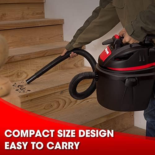 Shop-Vac 5760288 2.5 Gallon Wet/Dry Vacuum, 2.5 Peak HP, 1.25 Inch Diameter x 4 Ft Hose, Portable Compact Design - Image 6