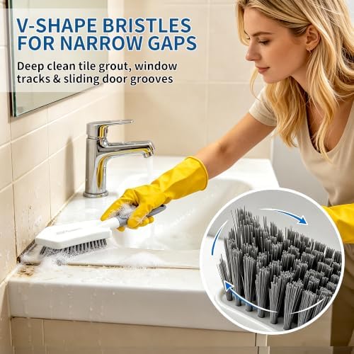 3PCS Heavy Duty Scrub Brush Set - Shower Cleaning Brushes for Bathroom - Image 5