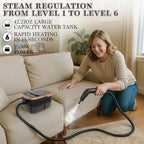 Steam Cleaner, Handheld Steam Cleaner for Home 15s Heat-Up 42.27oz Tank, 6 Level Adjustable, Portable Steamer for Cleaning, Grease, bathrooms,Grout, Tile, Bed Bugs, Floor, Couch, Car Detailing - Image 2