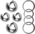 Electric Stove Burner Drip Pans and Rings for GE Hotpoint Set of 4 Chrome by YourHomeApplianceMates