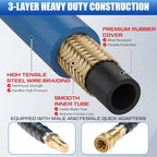 1/4"x50' Blue Carpet Cleaning Solution Hose with Quick Connector - Image 3