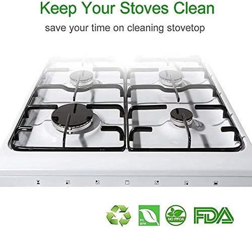 Stove Burner Covers,0.3MM Double Thickness,8 Pack,Silver,Size 10.6” x 10.6” - Image 6