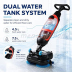 Cordless Floor Scrubber For Small Commercial Spaces,17In 140aw Walk-Behind Cleaning Machine W/360° Rotation Dual Brush/Squeegee Width 430mm-For Offices,Restaurants, Salons Retail Stores Red - Image 5