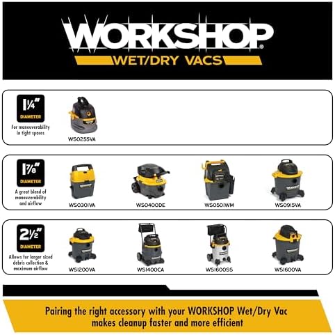 WORKSHOP Wet/Dry Vacs WS17856A 1-7/8-in. 6-Piece Shop Vacuum Attachment Kit - Image 5